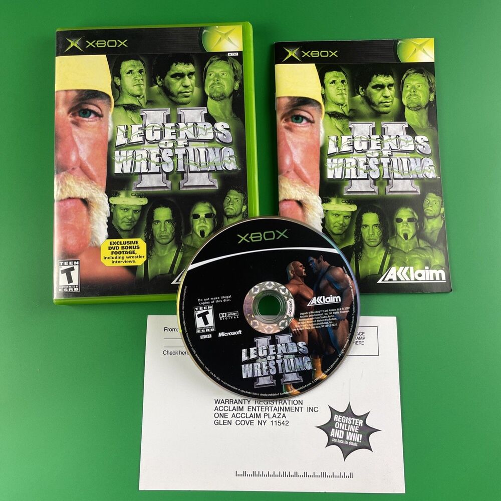 Legends of Wrestling II (Microsoft Xbox, 2002) Complete CIB Registration Card